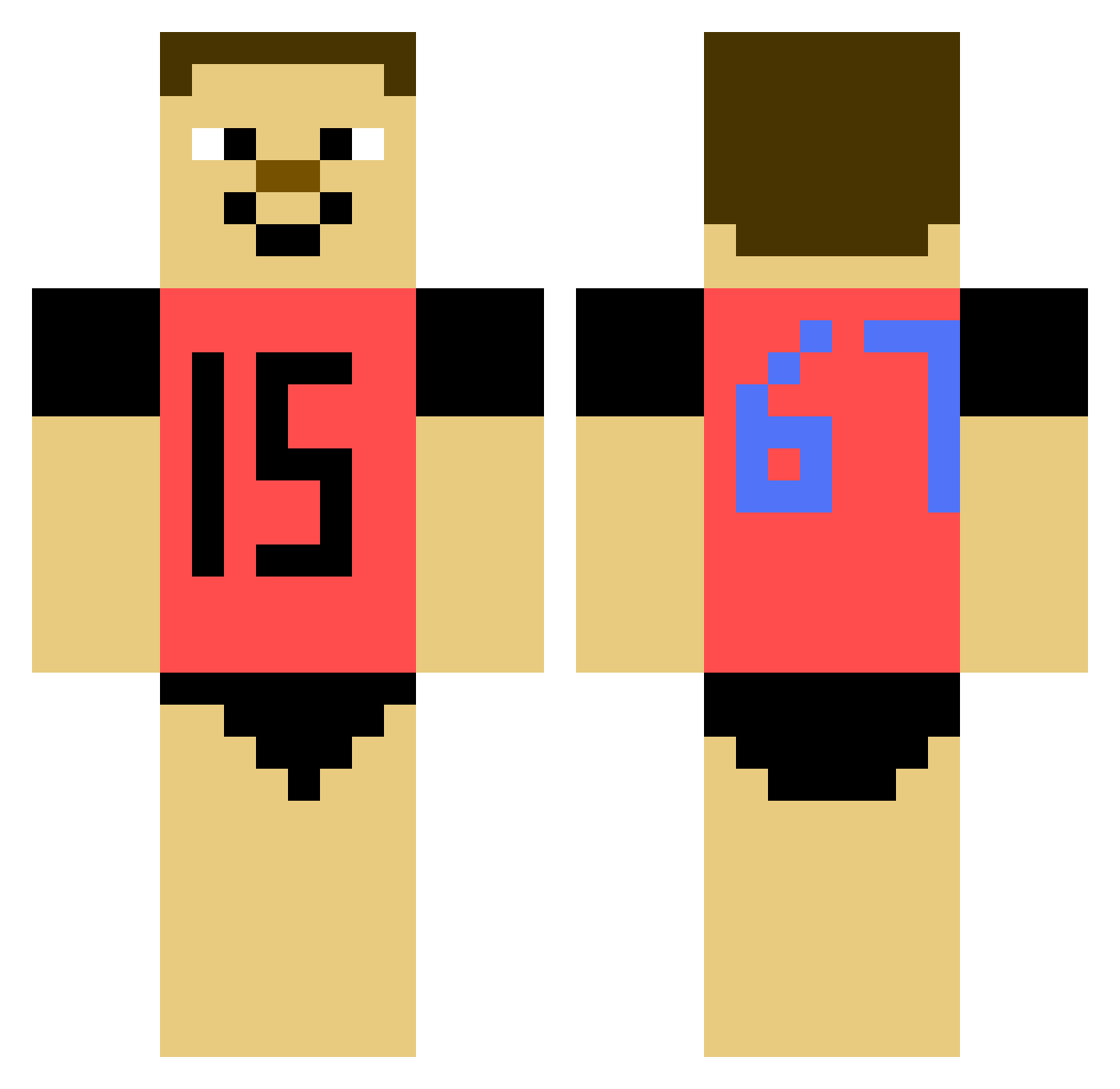 RoxyRex1124 Minecraft skin, front and back view