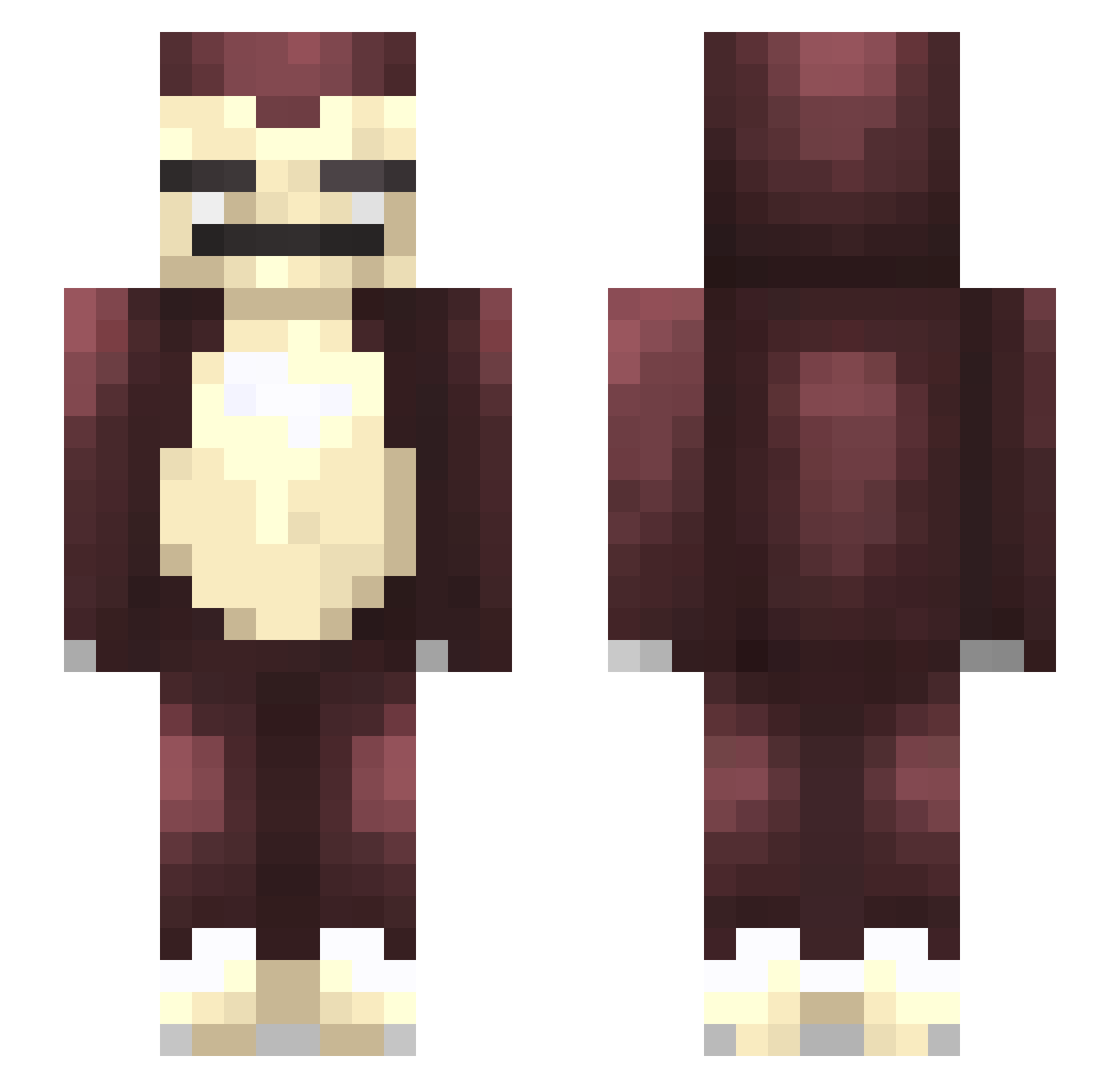 Elsa Minecraft skin, front and back view