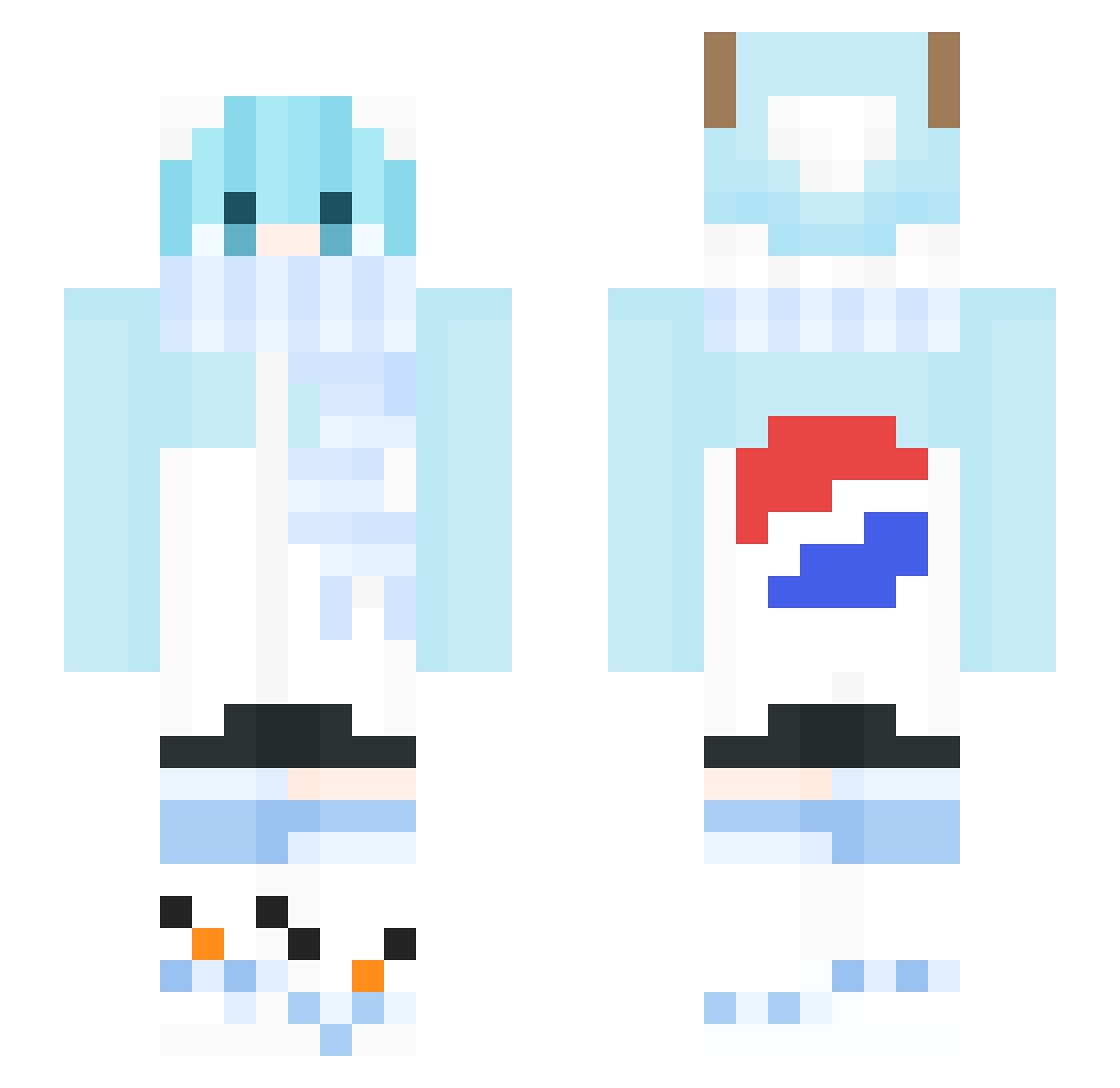 hoorayray Minecraft skin, front and back view