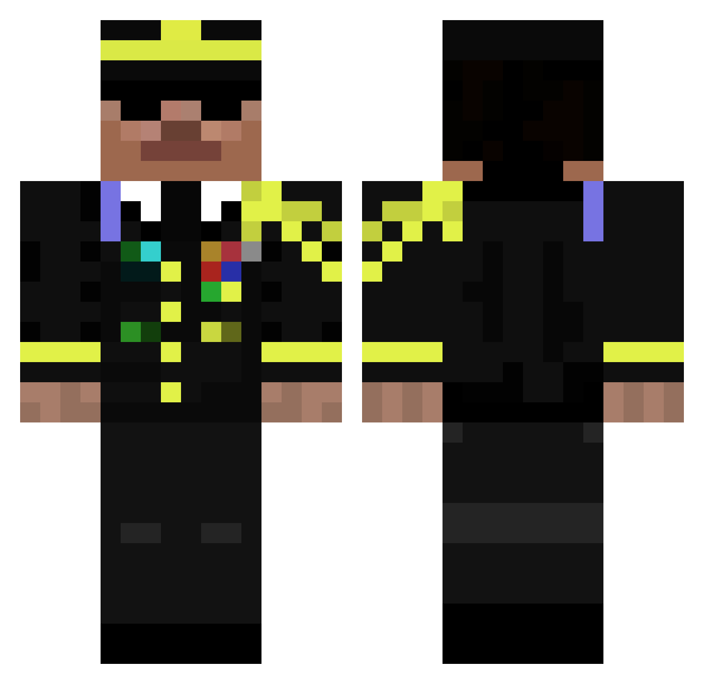Pittiplatsch80 Minecraft skin, front and back view