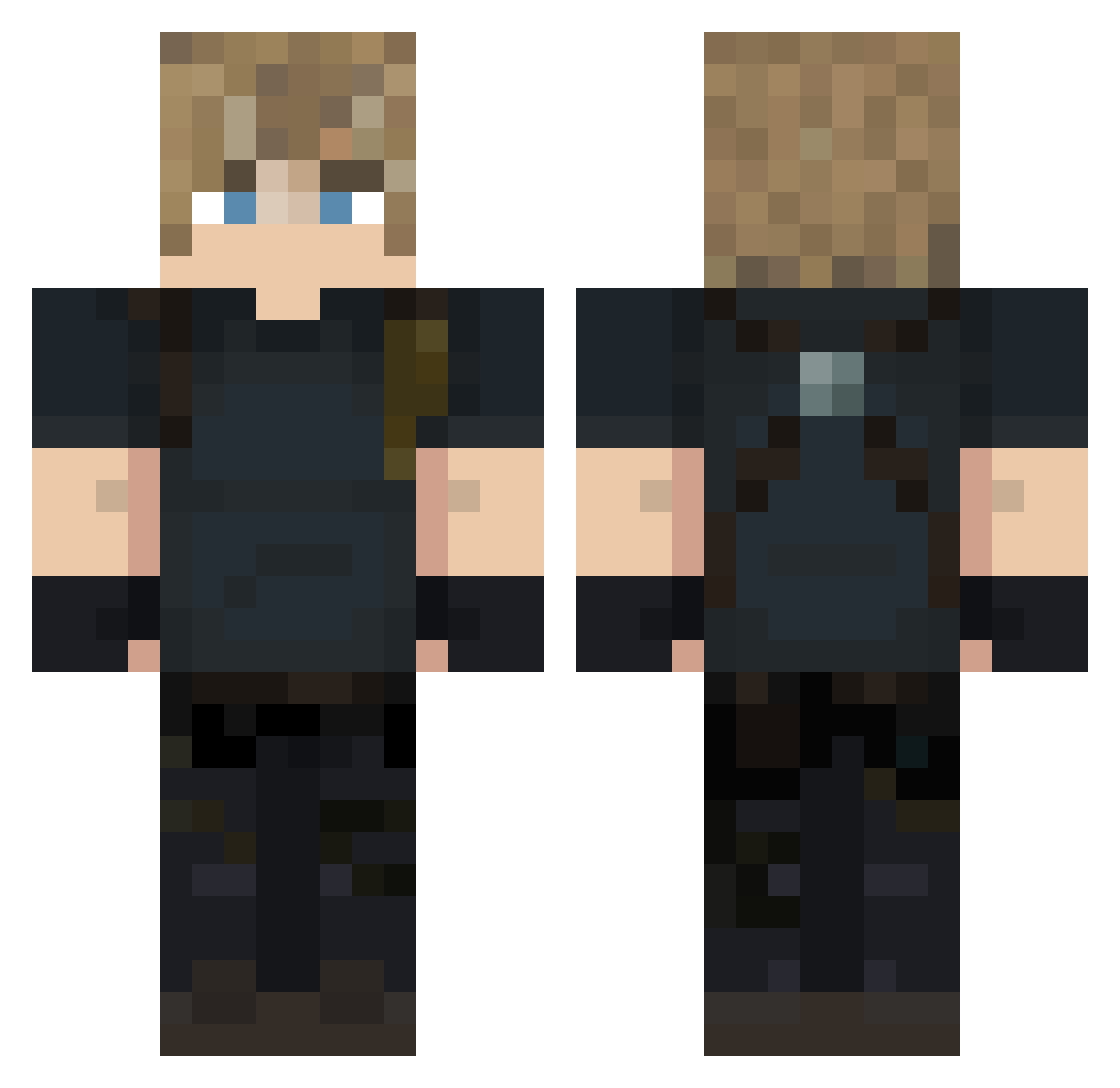 Cyndoughquil Minecraft skin, front and back view