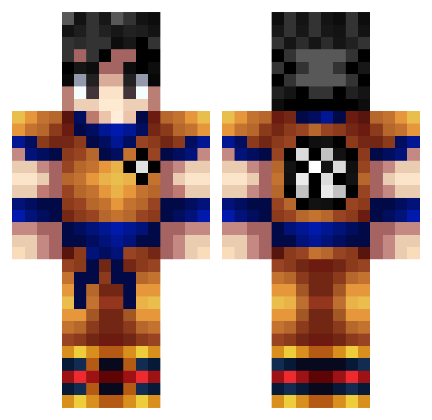 MIZERYYdh Minecraft skin, front and back view