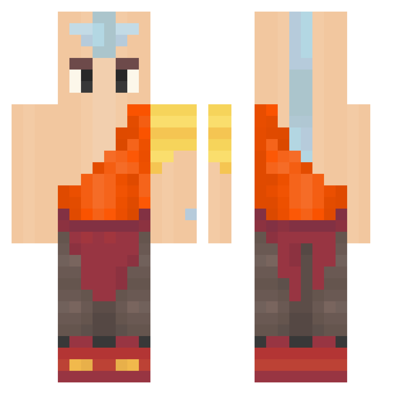 3xtraSoysauce Minecraft skin, front and back view