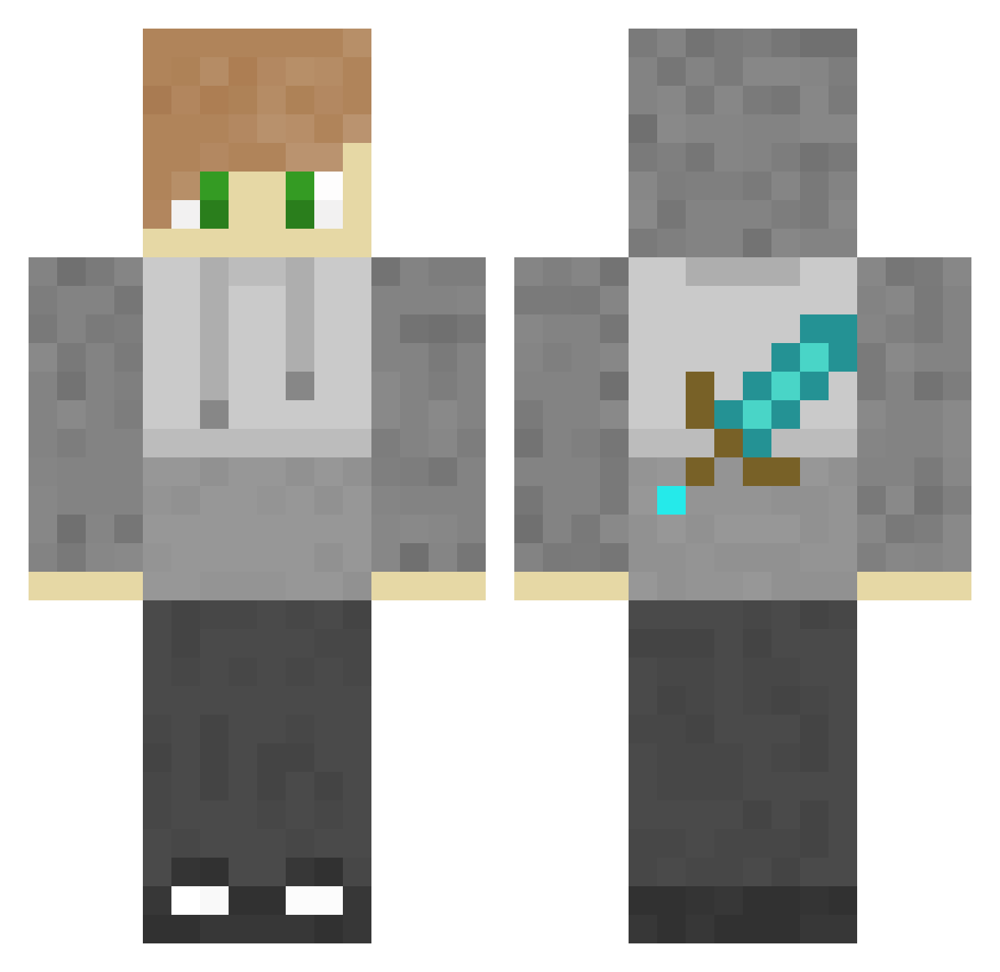 CottonElement76 Minecraft skin, front and back view