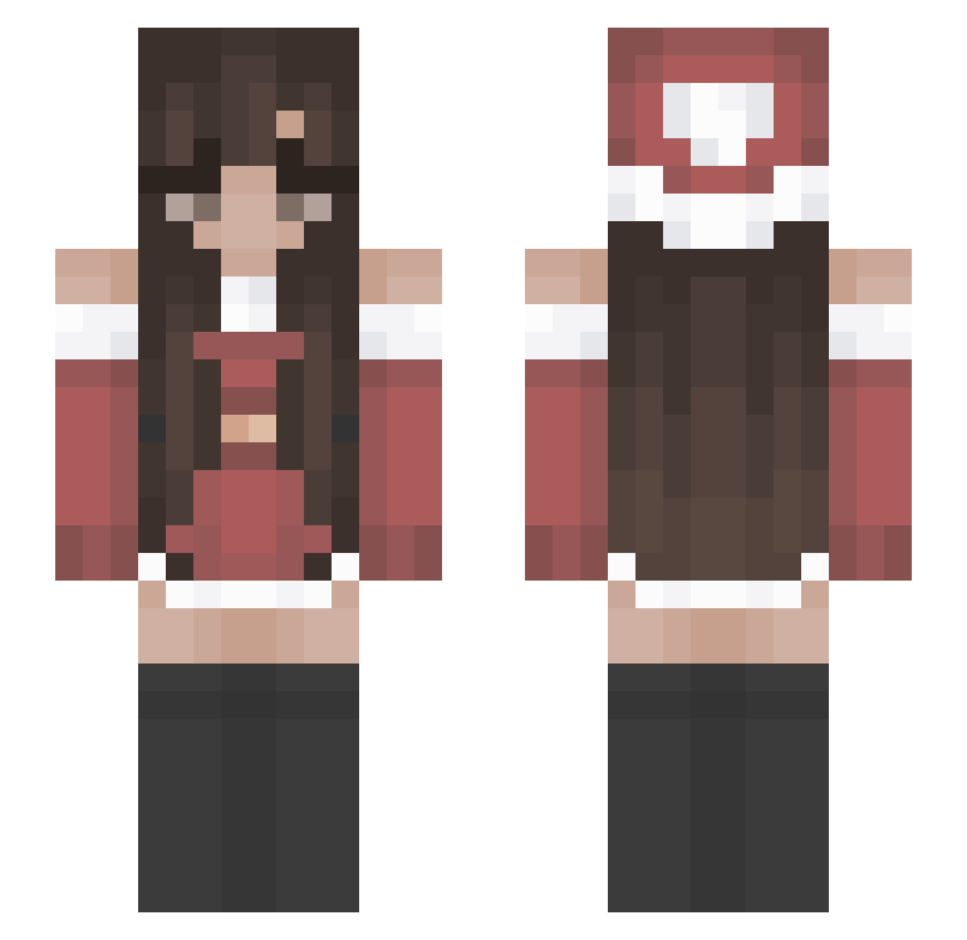 NiftyBert Minecraft skin, front and back view