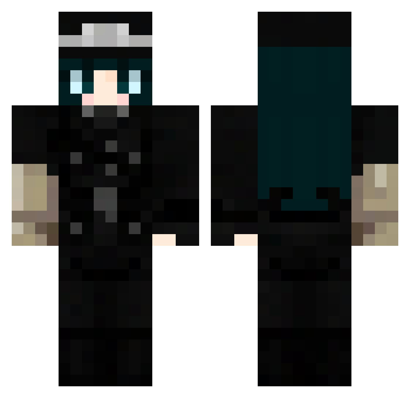 dwwp Minecraft skin, front and back view