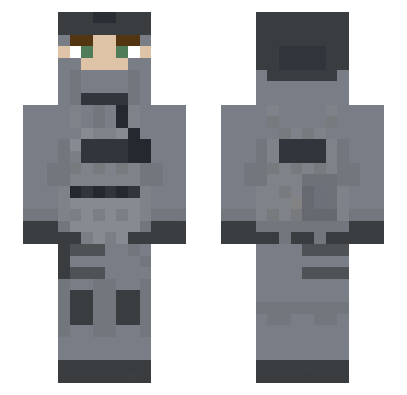 Akimborainbow Minecraft skin, front and back view