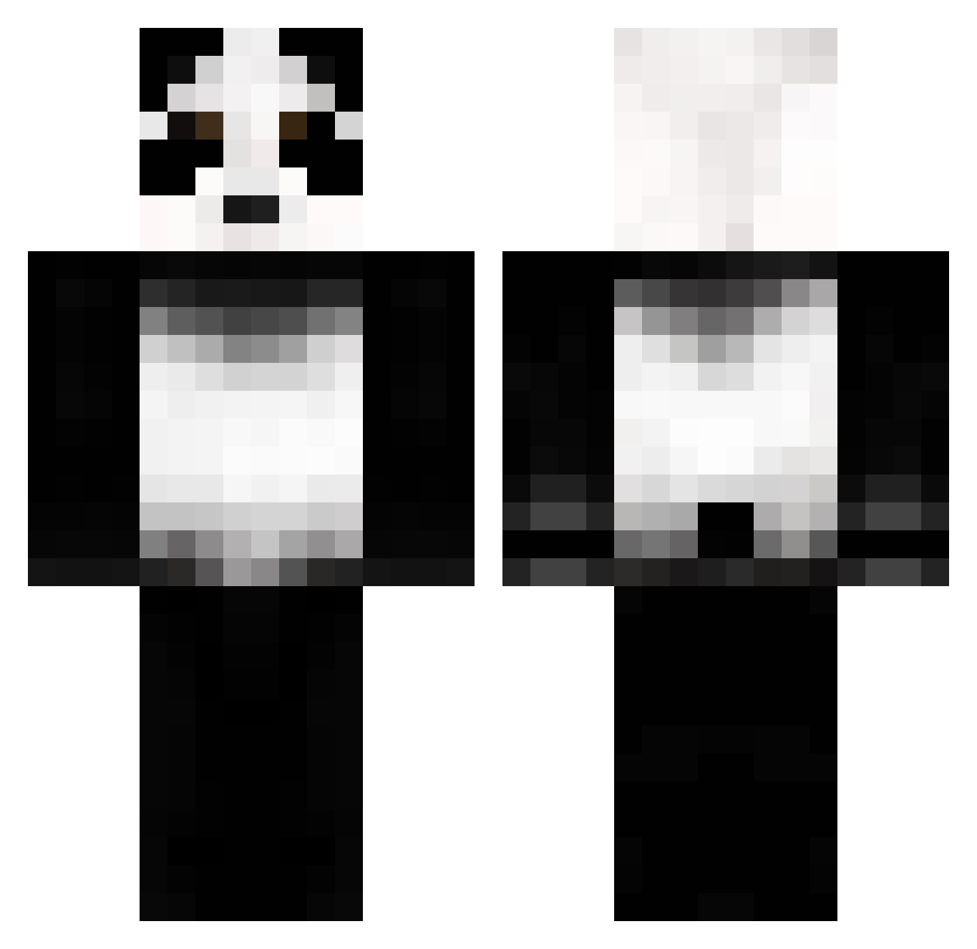 WOON2 Minecraft skin, front and back view