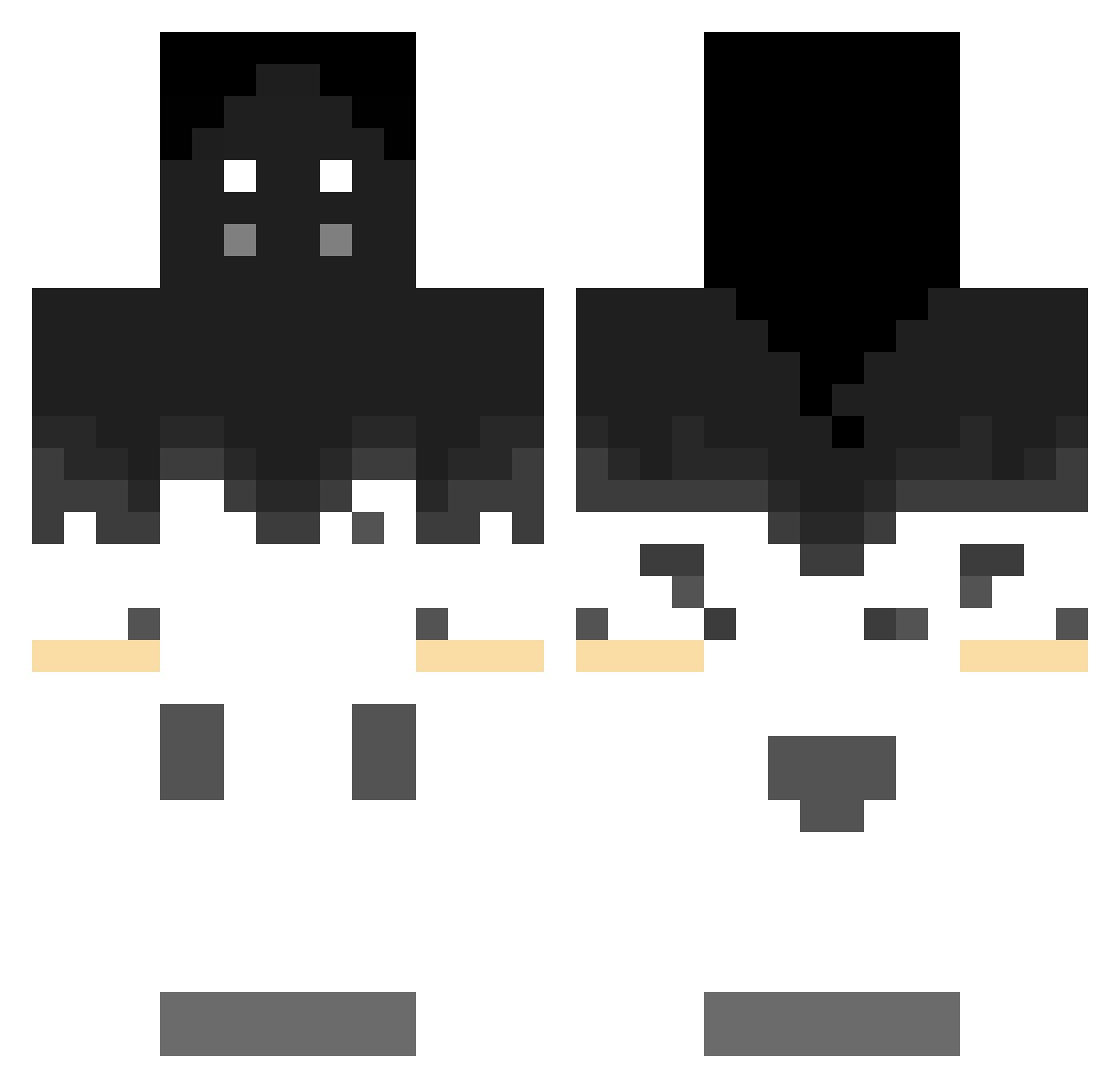 barf Minecraft skin, front and back view