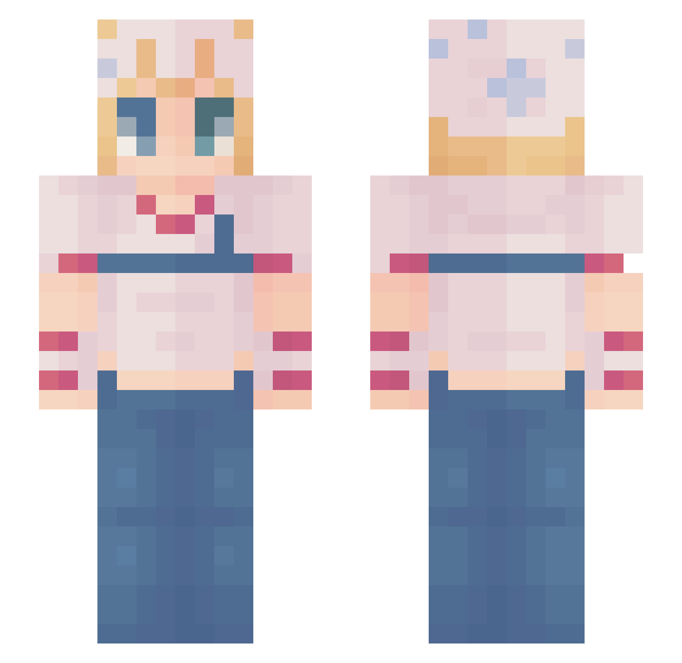 Slappedurmama Minecraft skin, front and back view