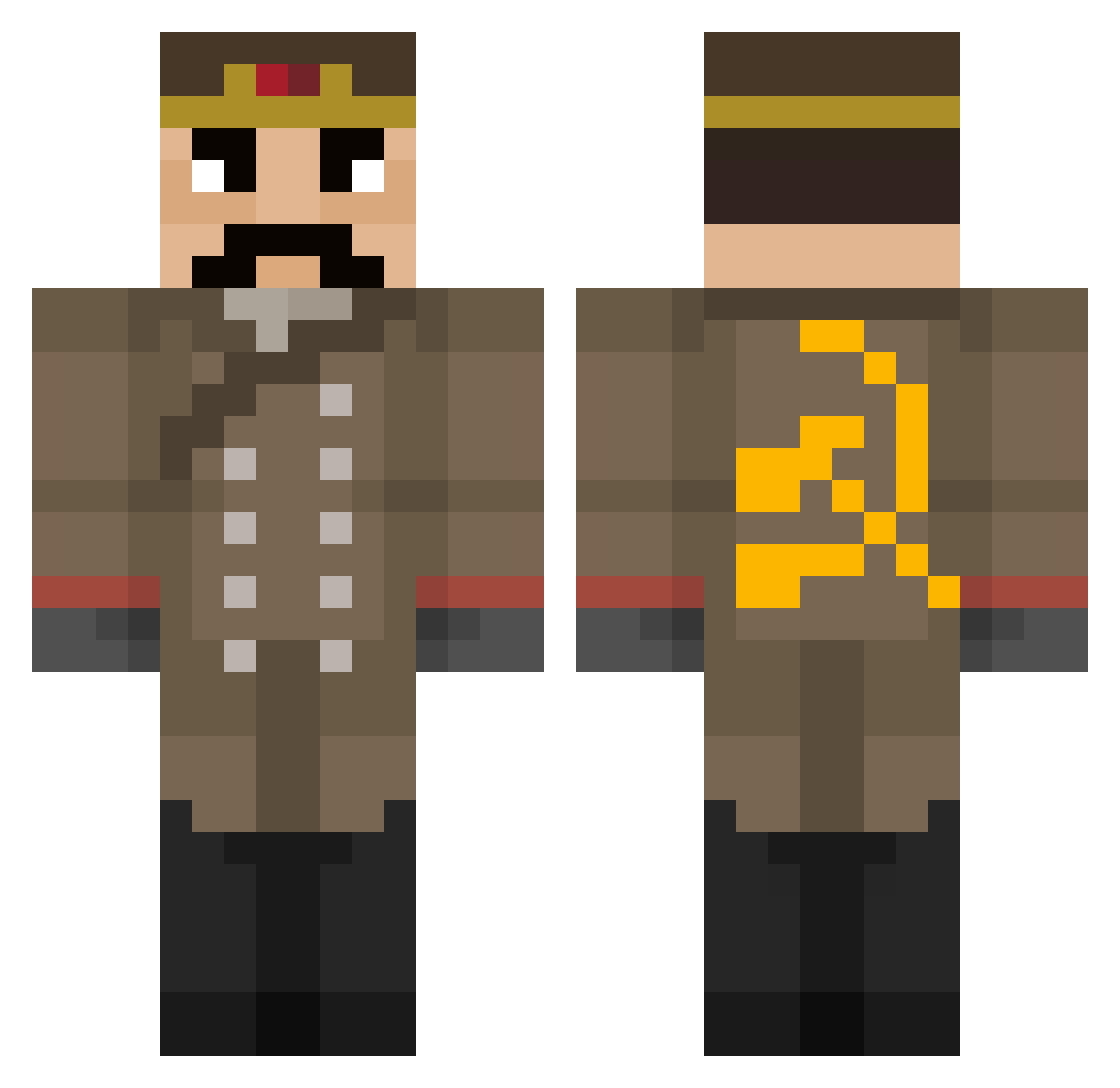 Tequila420 Minecraft skin, front and back view