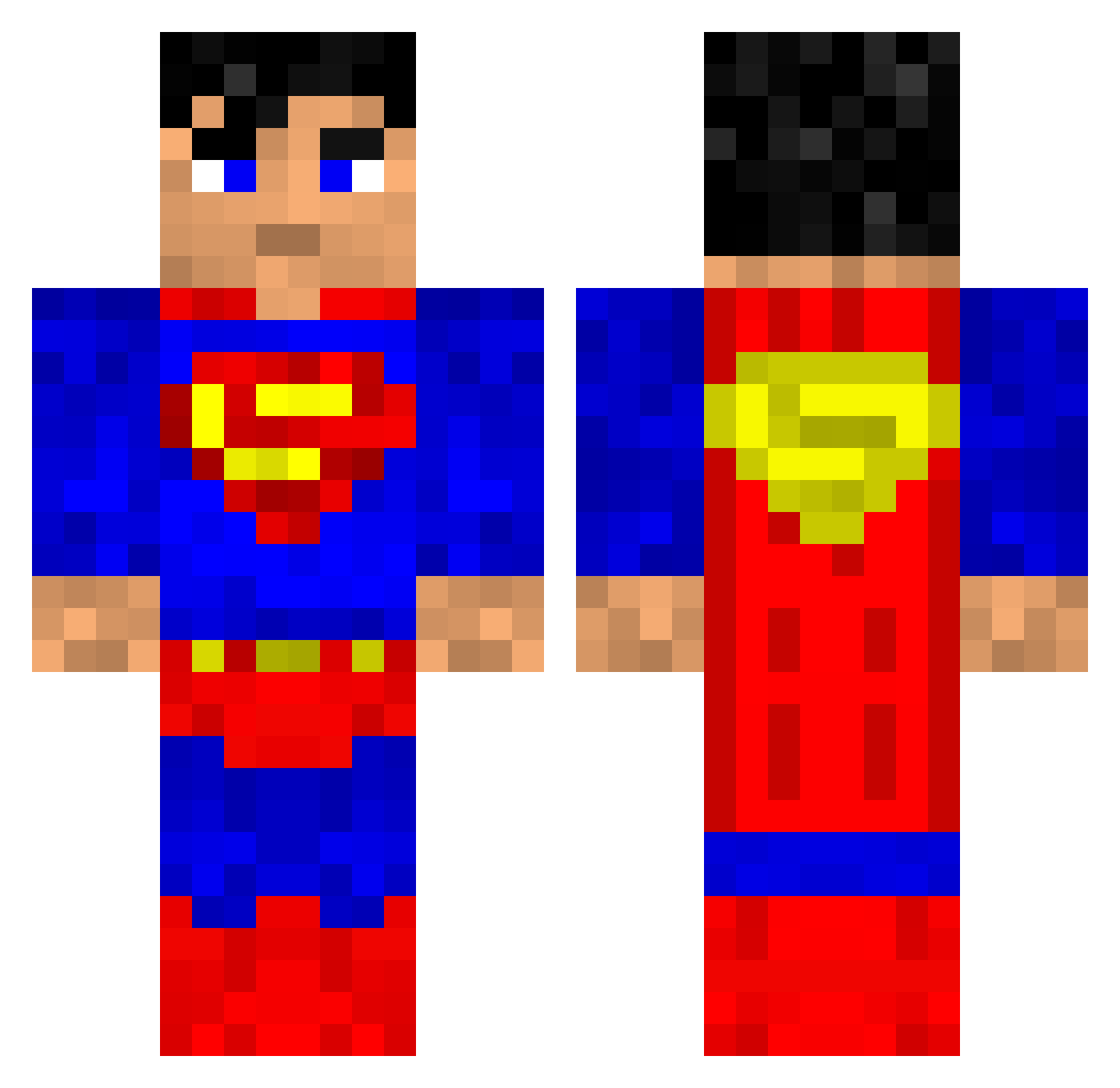 Gizby Minecraft skin, front and back view