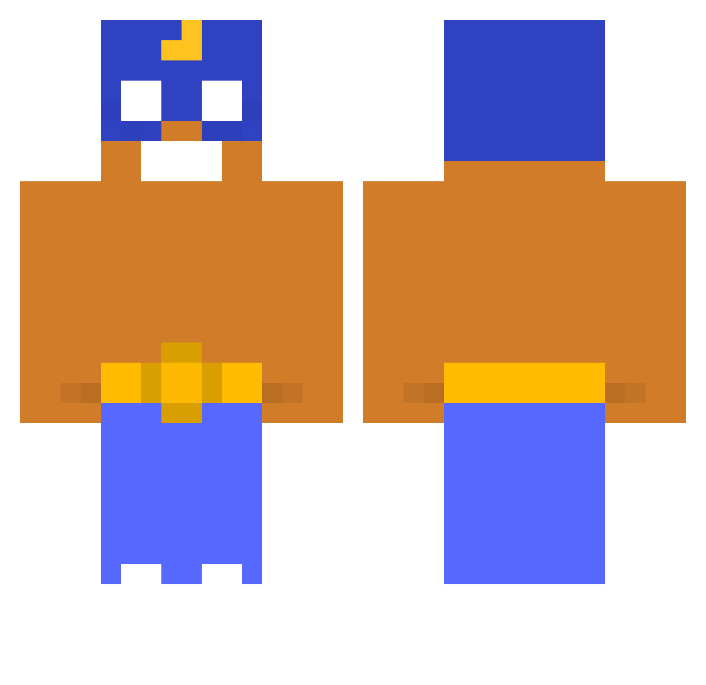 cebules Minecraft skin, front and back view