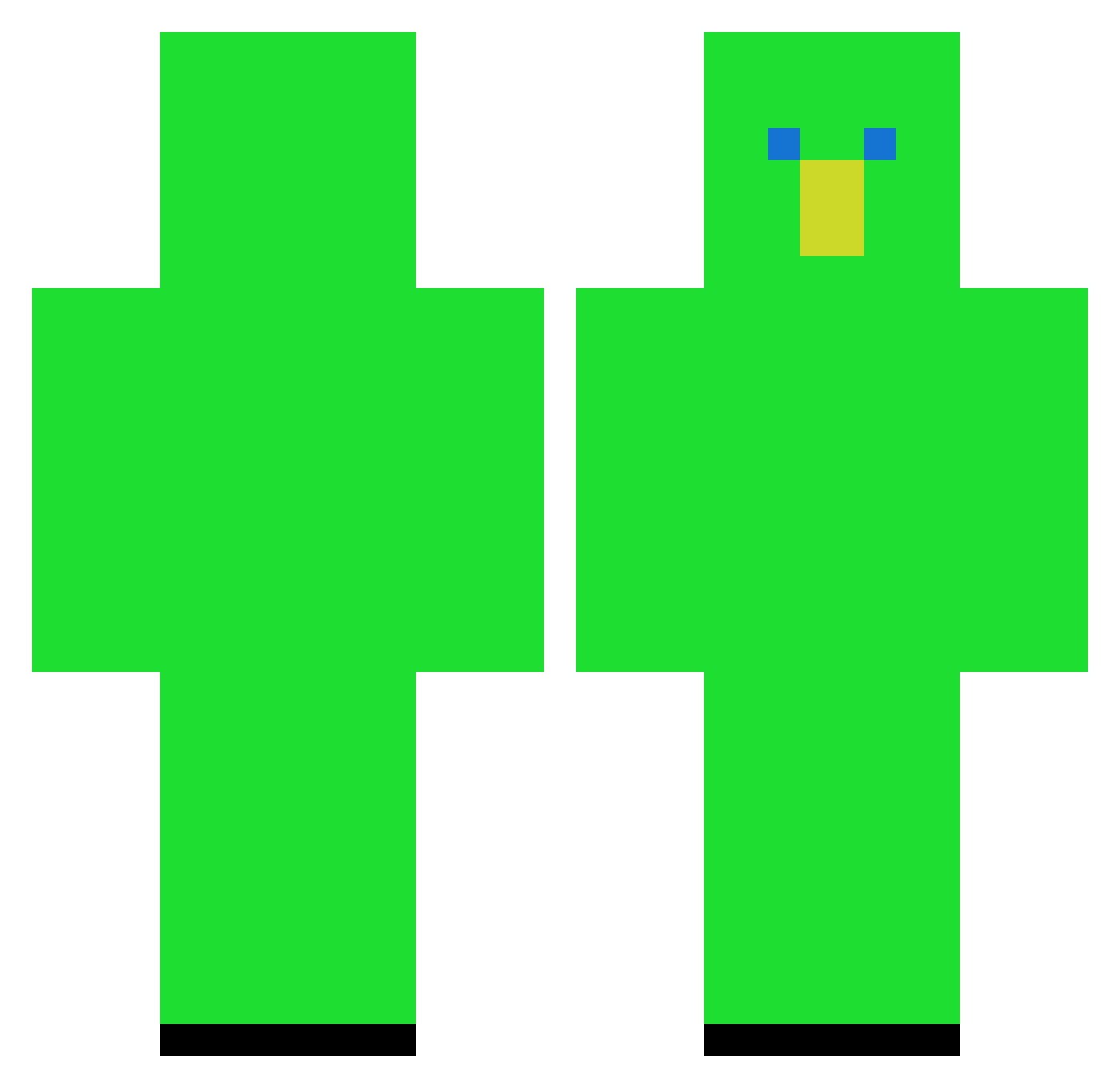 yksuke Minecraft skin, front and back view