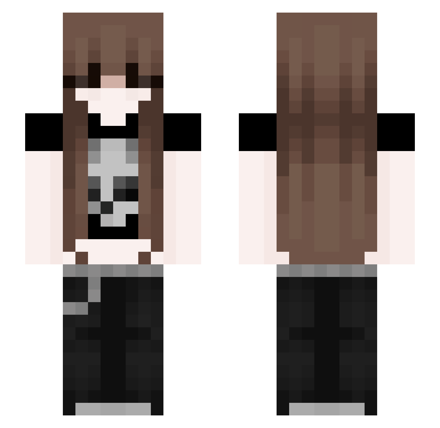 scribbers Minecraft skin, front and back view