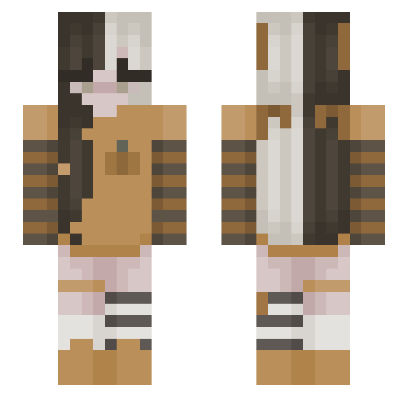 bluraspberryy Minecraft skin, front and back view