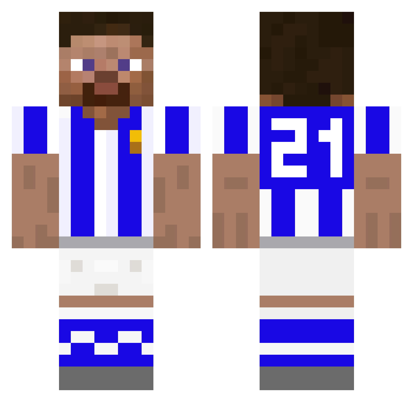 Aimar44 Minecraft skin, front and back view