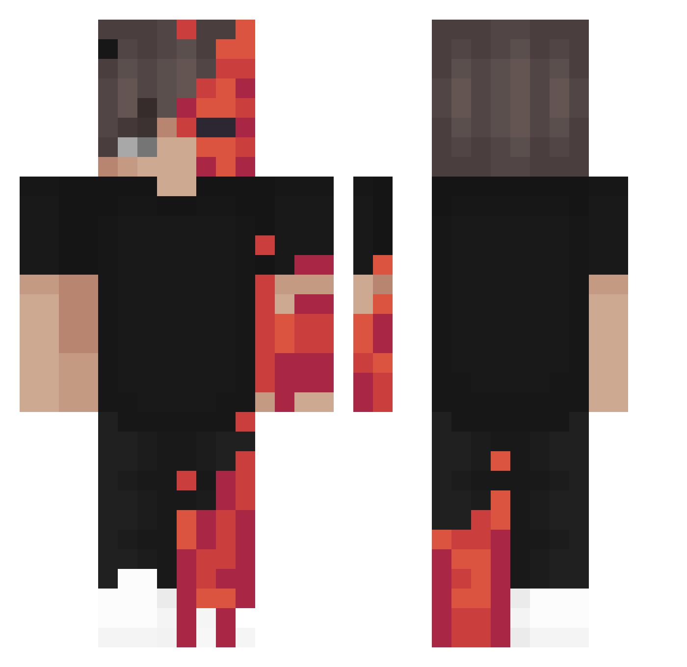 SkyZy12 Minecraft skin, front and back view