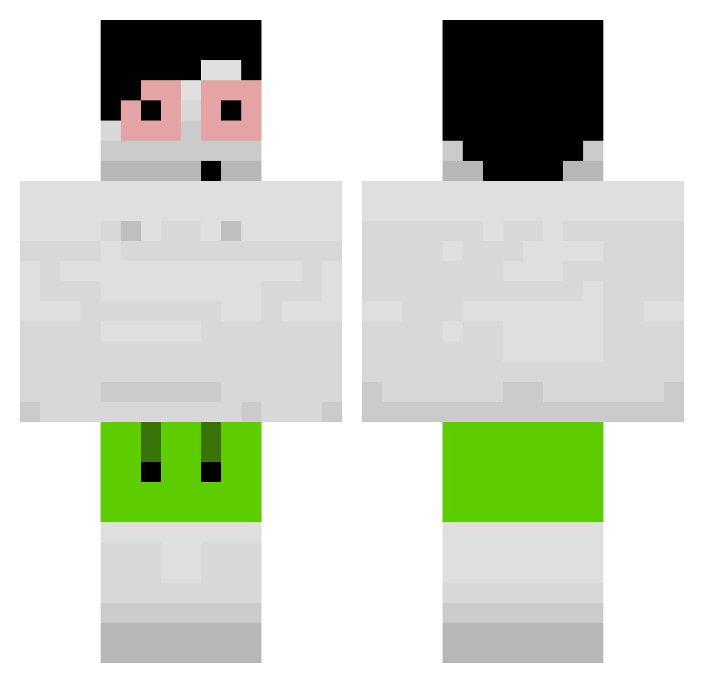 Lazajpl Minecraft skin, front and back view