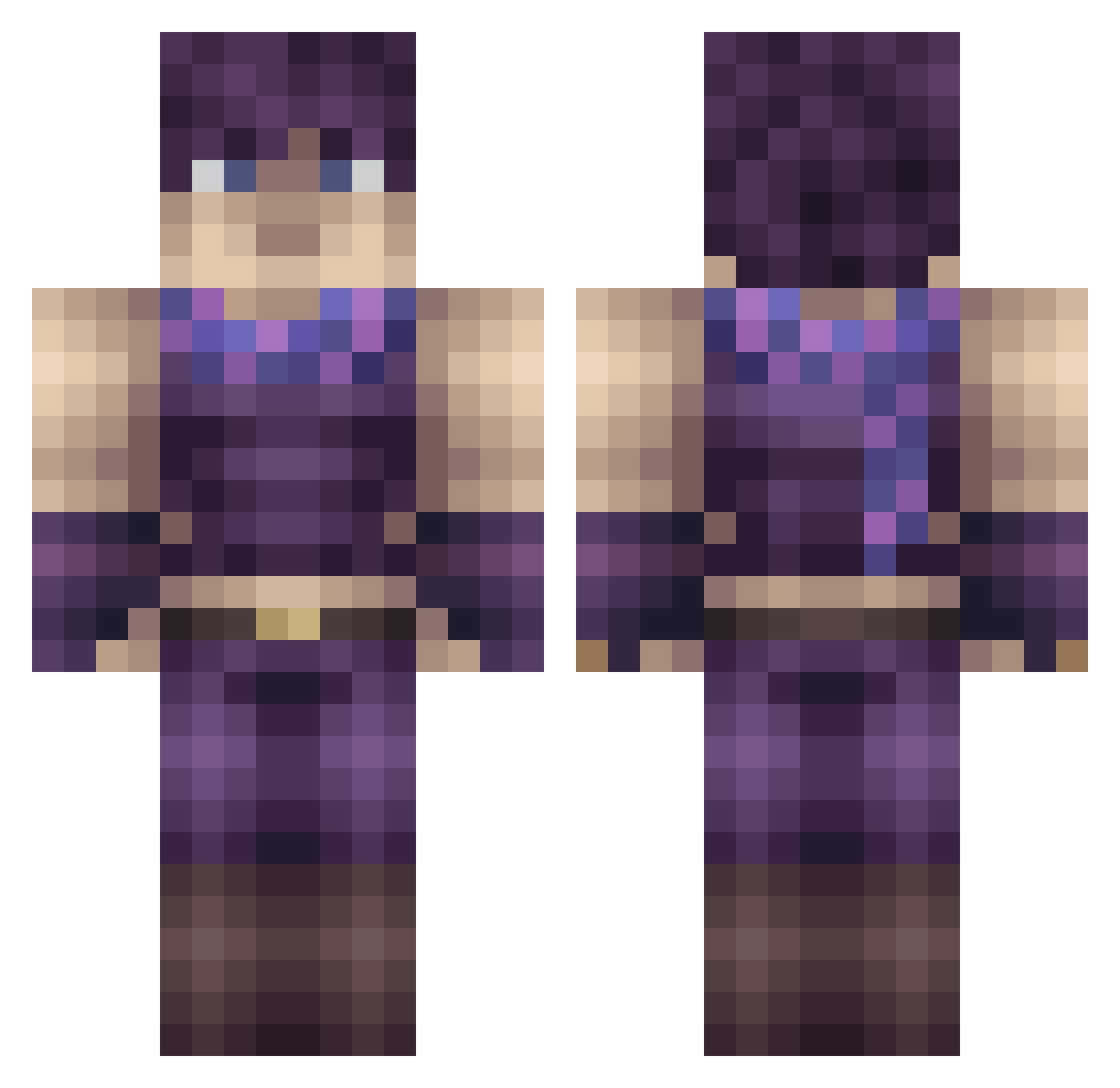 Dhoulnoun Minecraft skin, front and back view