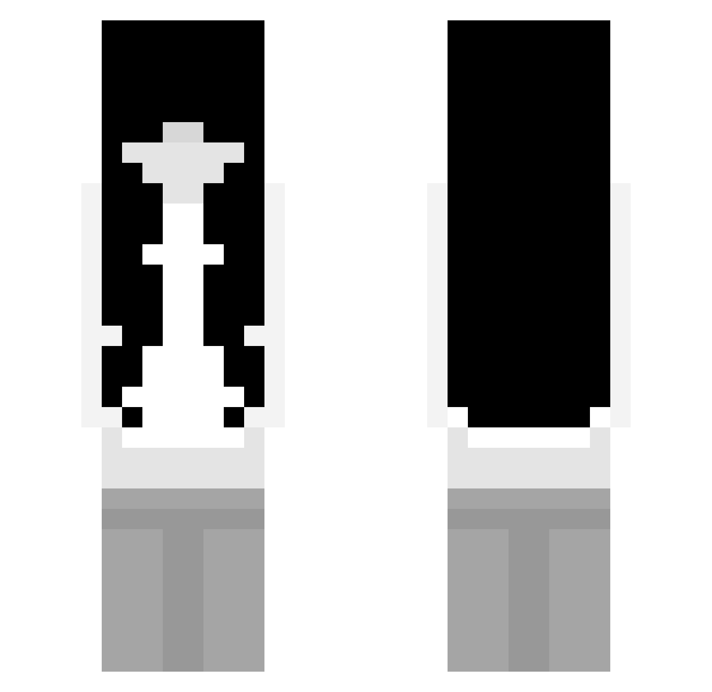 arimouche Minecraft skin, front and back view
