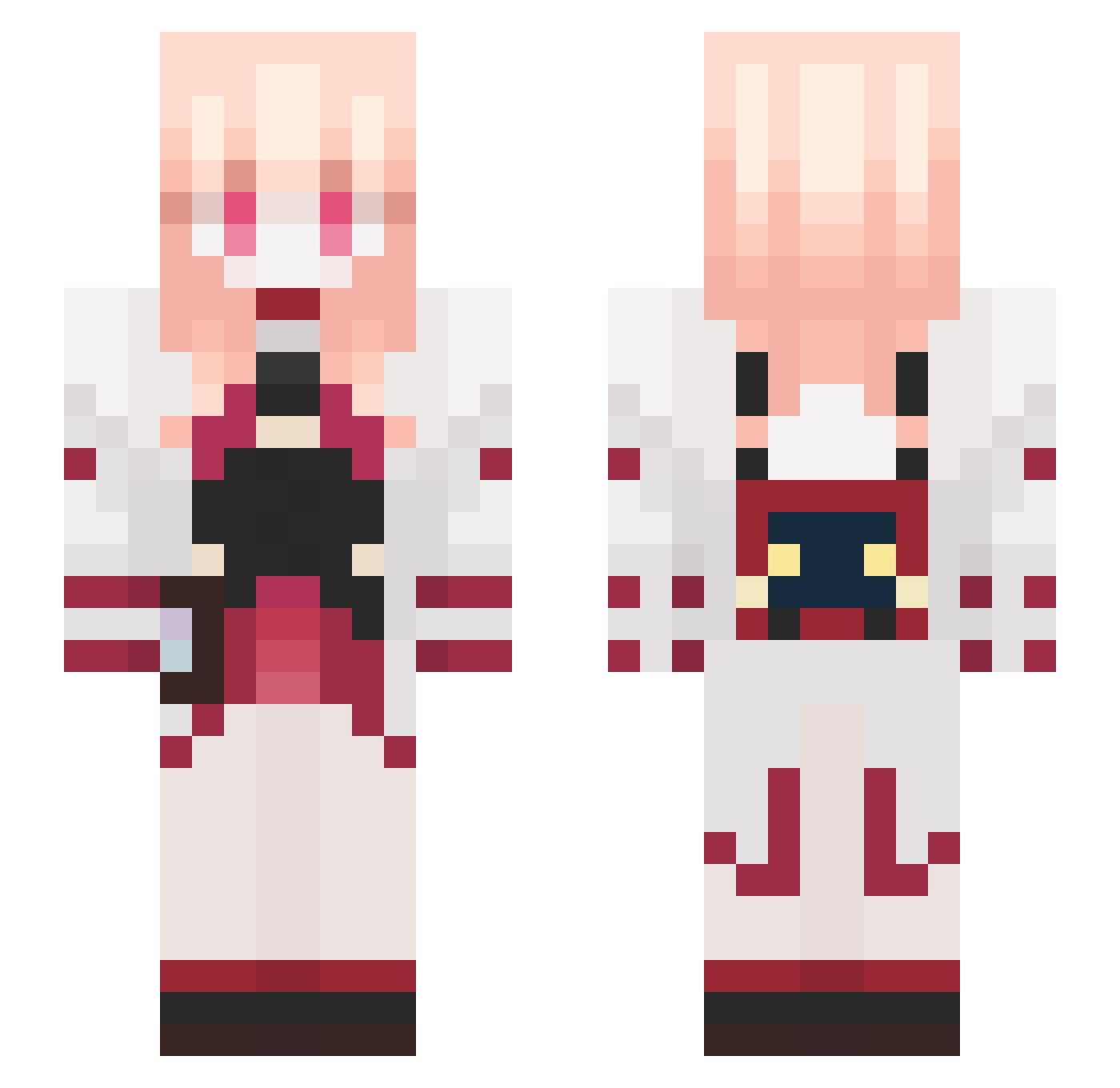 Lulucia5217 Minecraft skin, front and back view