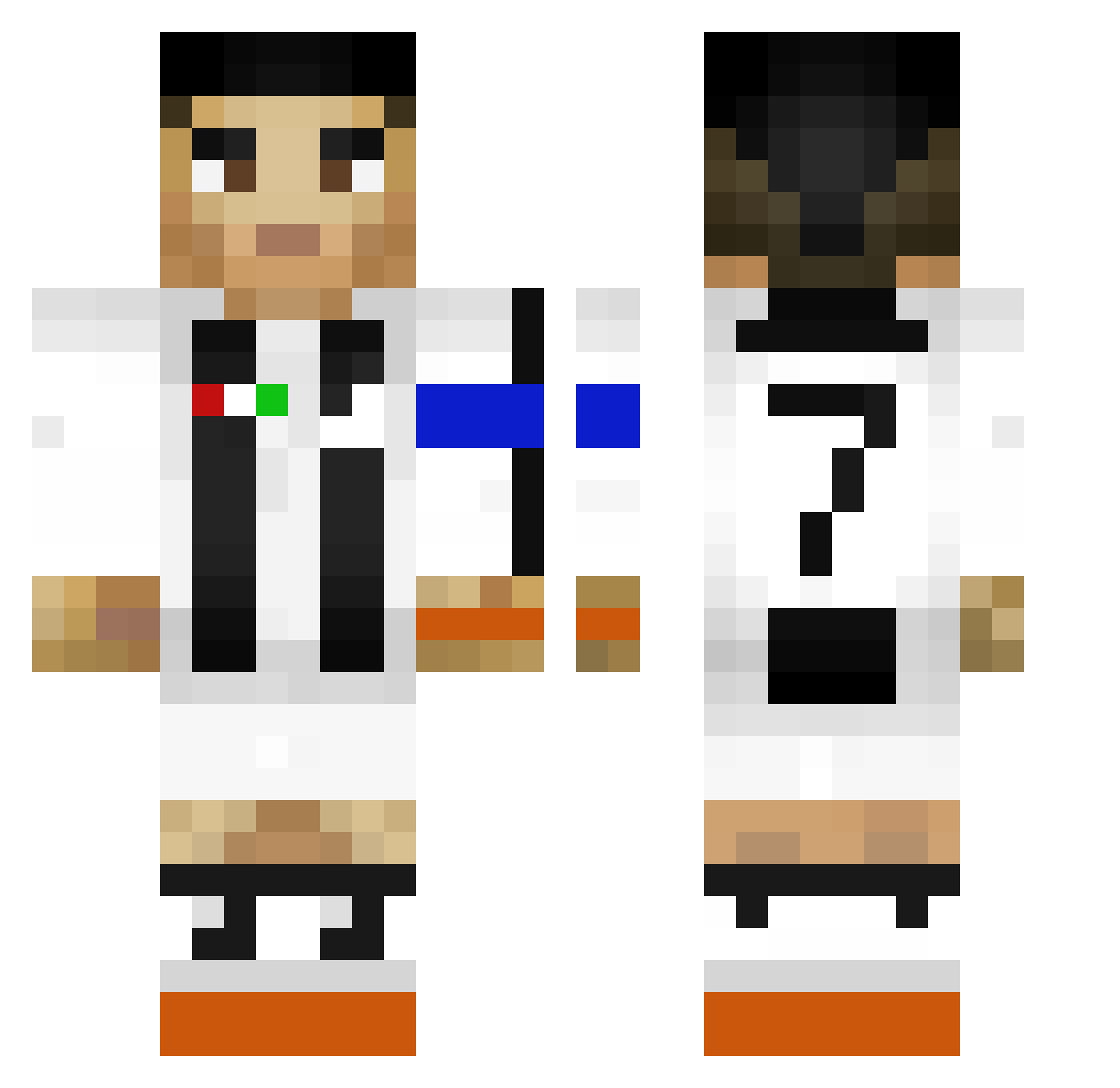 krizdog Minecraft skin, front and back view