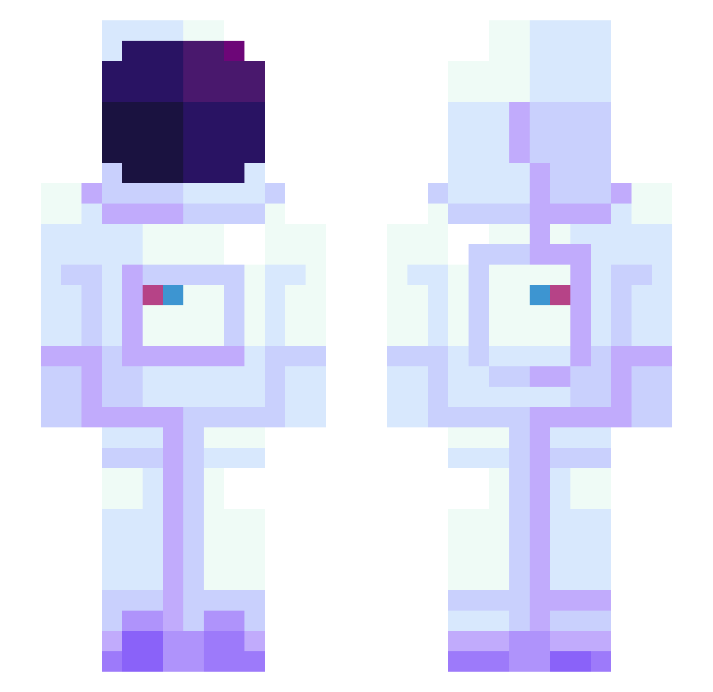 Floorboards Minecraft skin, front and back view