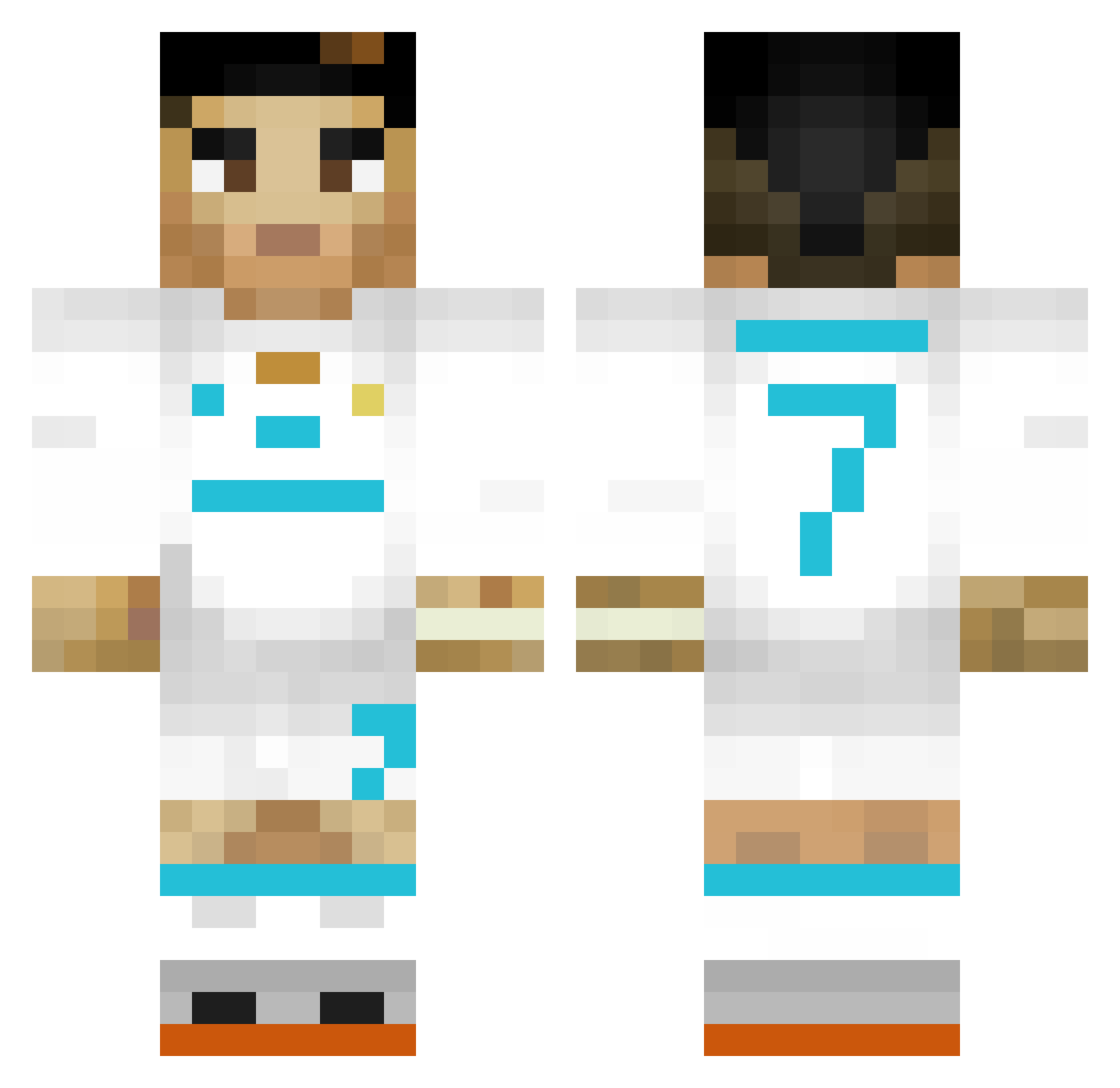 Ignitetic Minecraft skin, front and back view