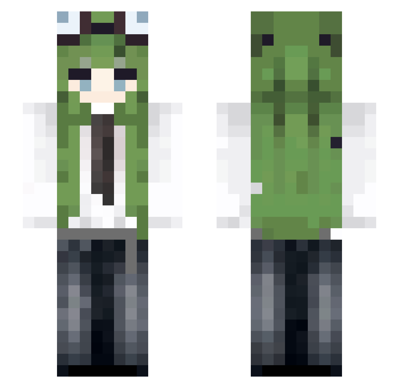 kchuv Minecraft skin, front and back view