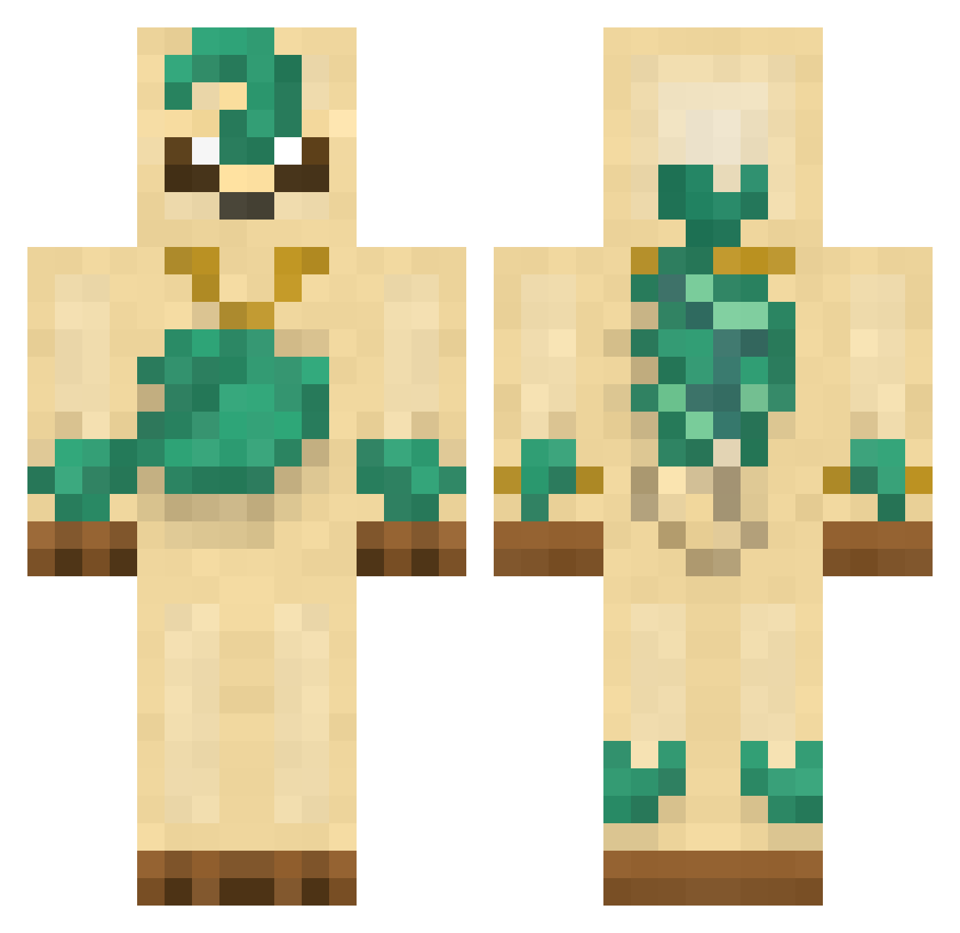 Leafayon Minecraft skin, front and back view
