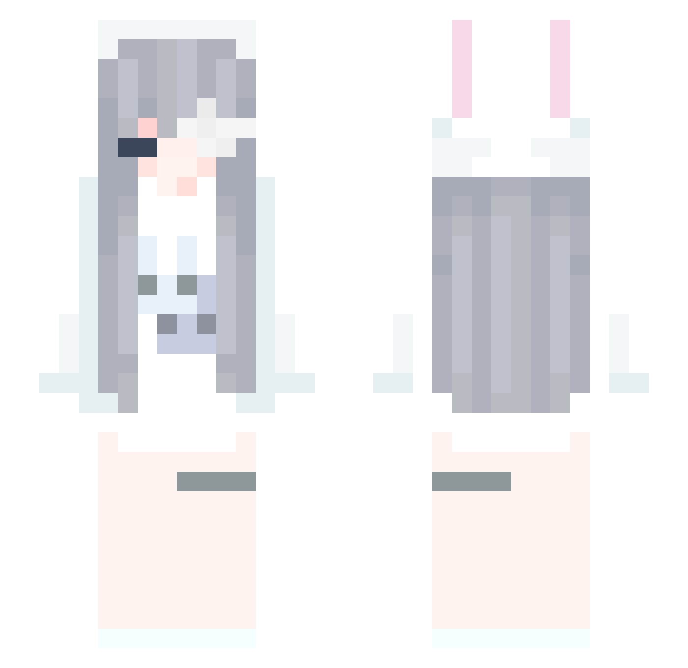 puellaS2 Minecraft skin, front and back view