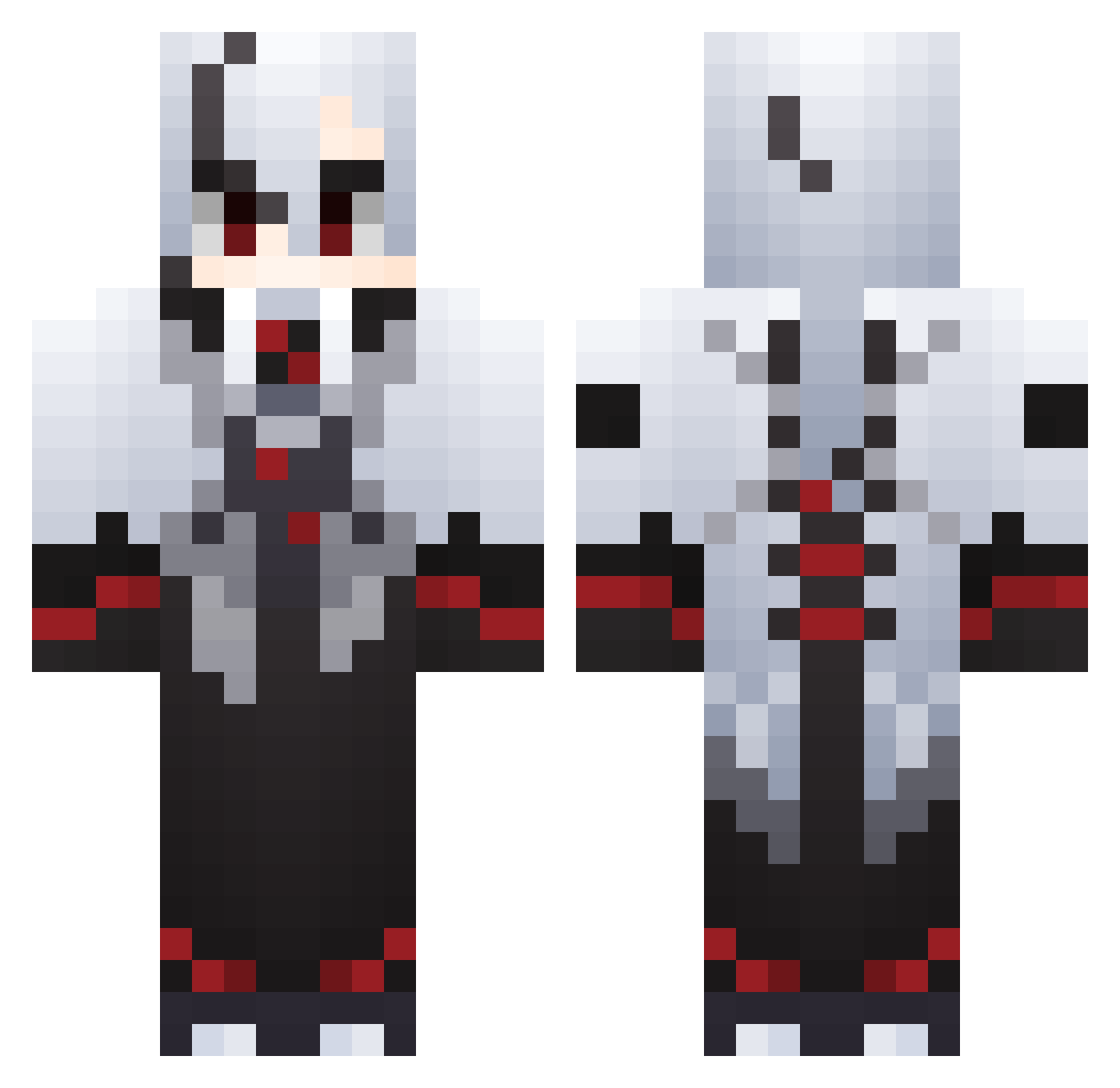 ImmuneGhost Minecraft skin, front and back view