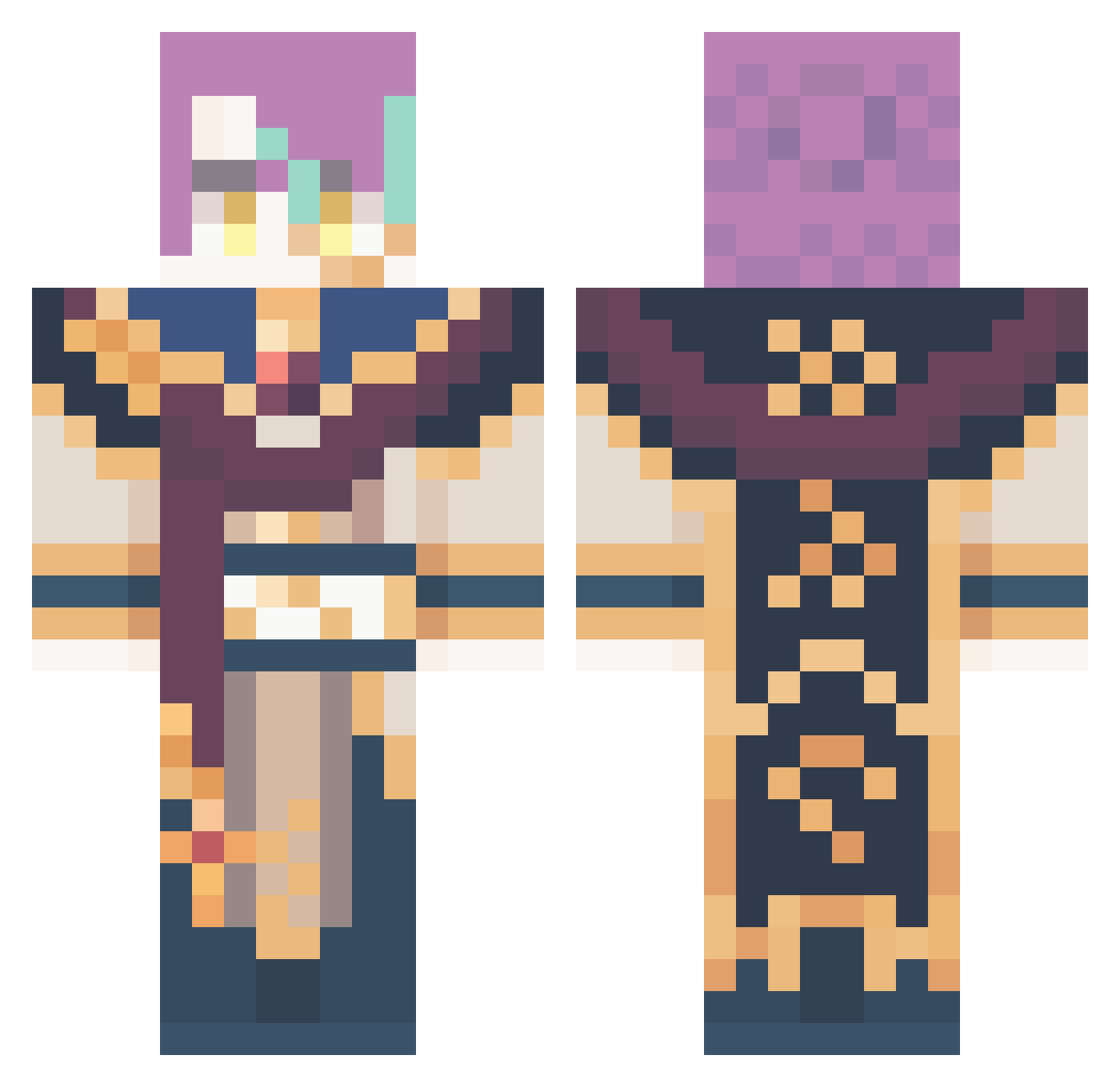 Rua1017 Minecraft skin, front and back view