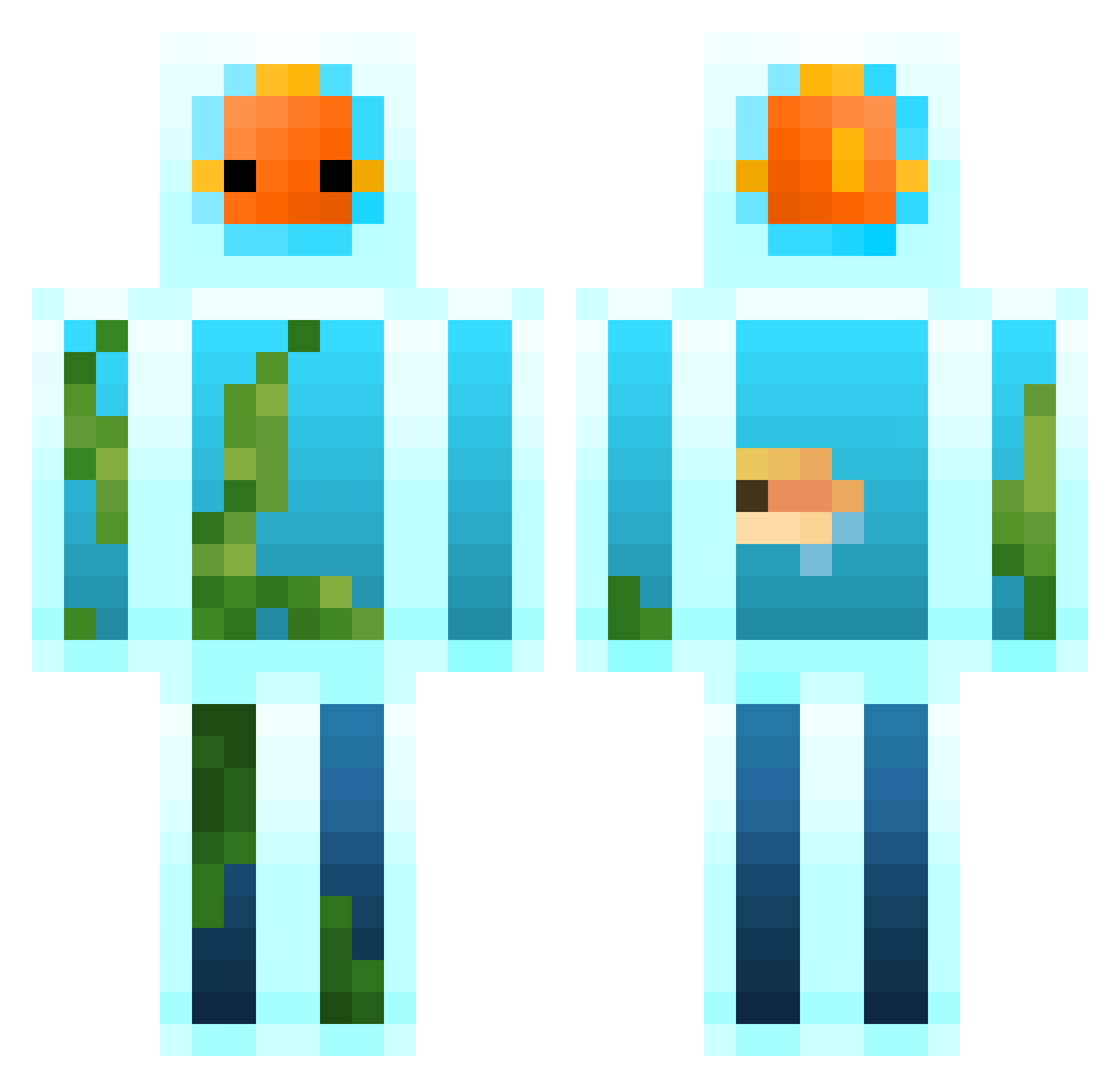 Slis Minecraft skin, front and back view