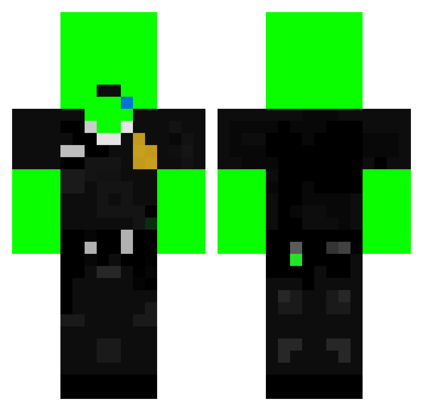 Apits Minecraft skin, front and back view