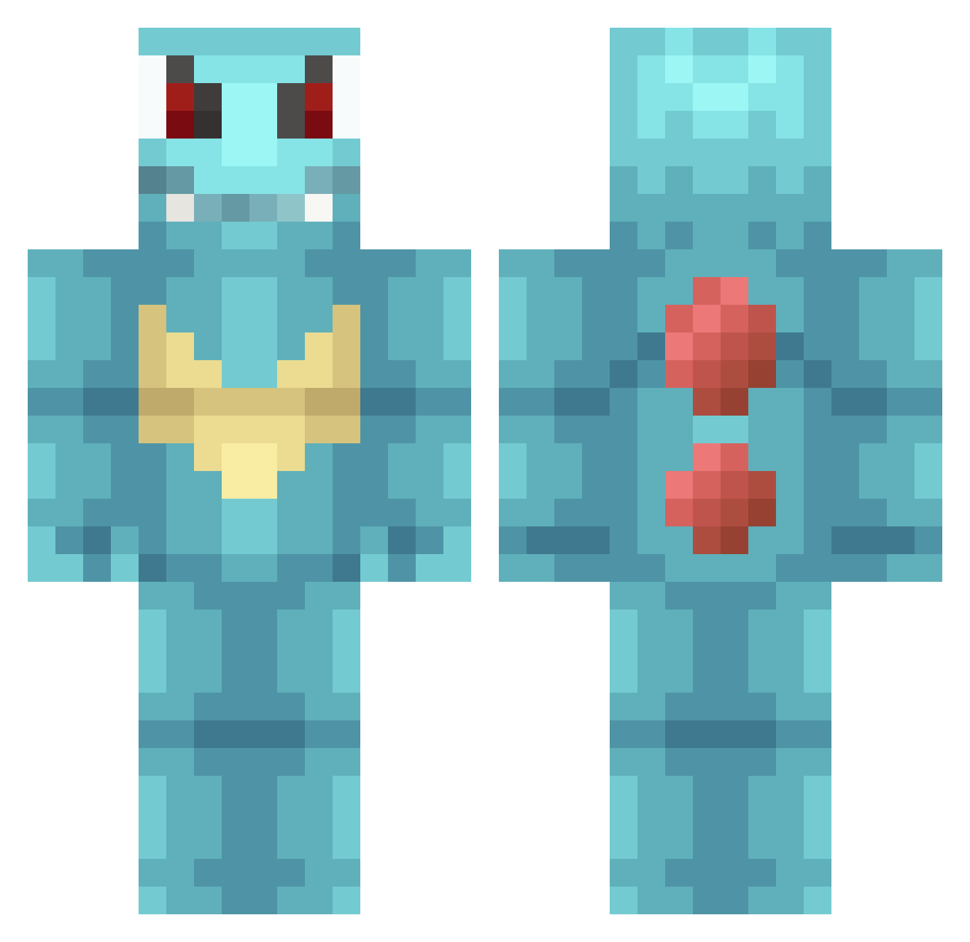 SexySuby Minecraft skin, front and back view