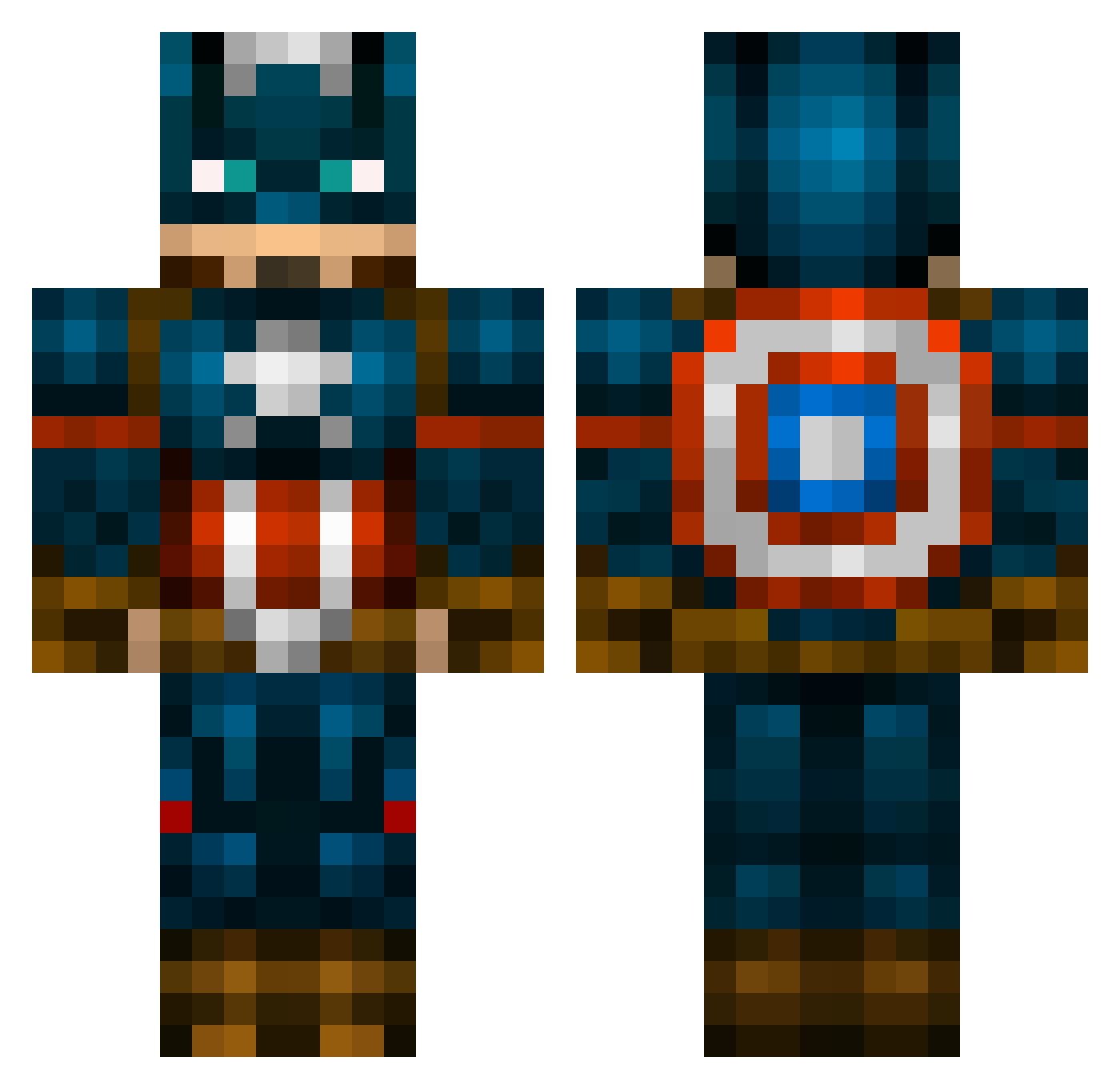 synthehol Minecraft skin, front and back view