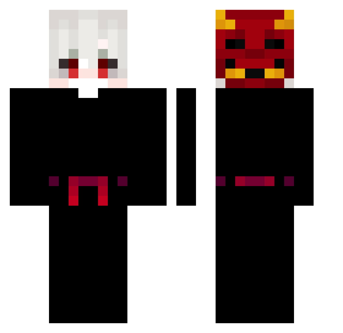 BoutG0D Minecraft skin, front and back view