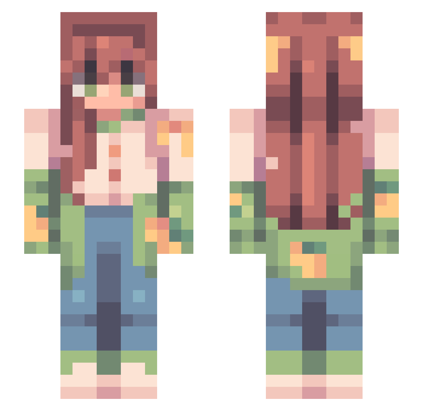 zMeridiana Minecraft skin, front and back view