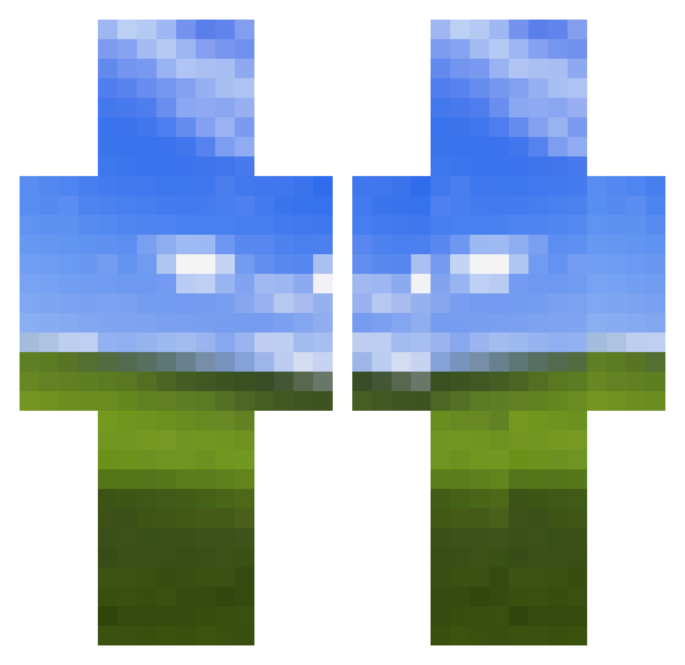 yutouma Minecraft skin, front and back view