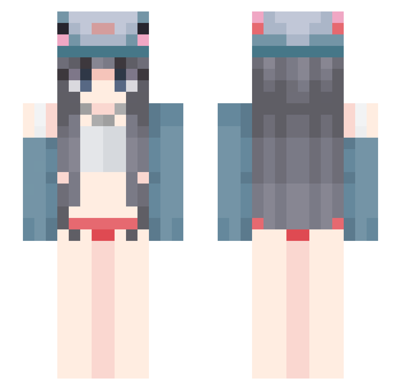 yunnea Minecraft skin, front and back view