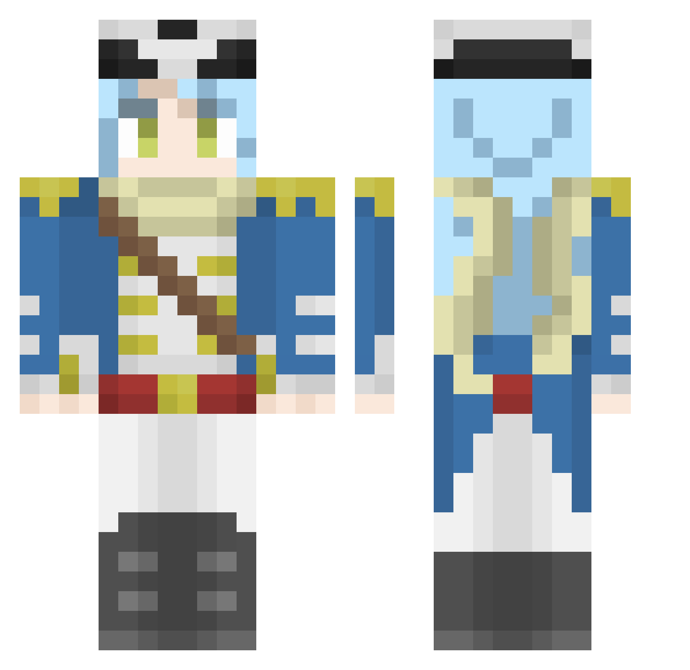 MrMandelo Minecraft skin, front and back view