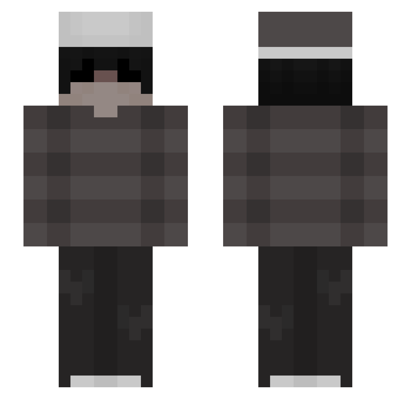 Stqkr Minecraft skin, front and back view