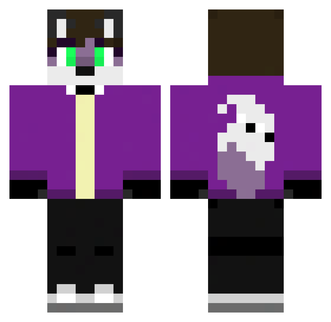 enderpaw Minecraft skin, front and back view