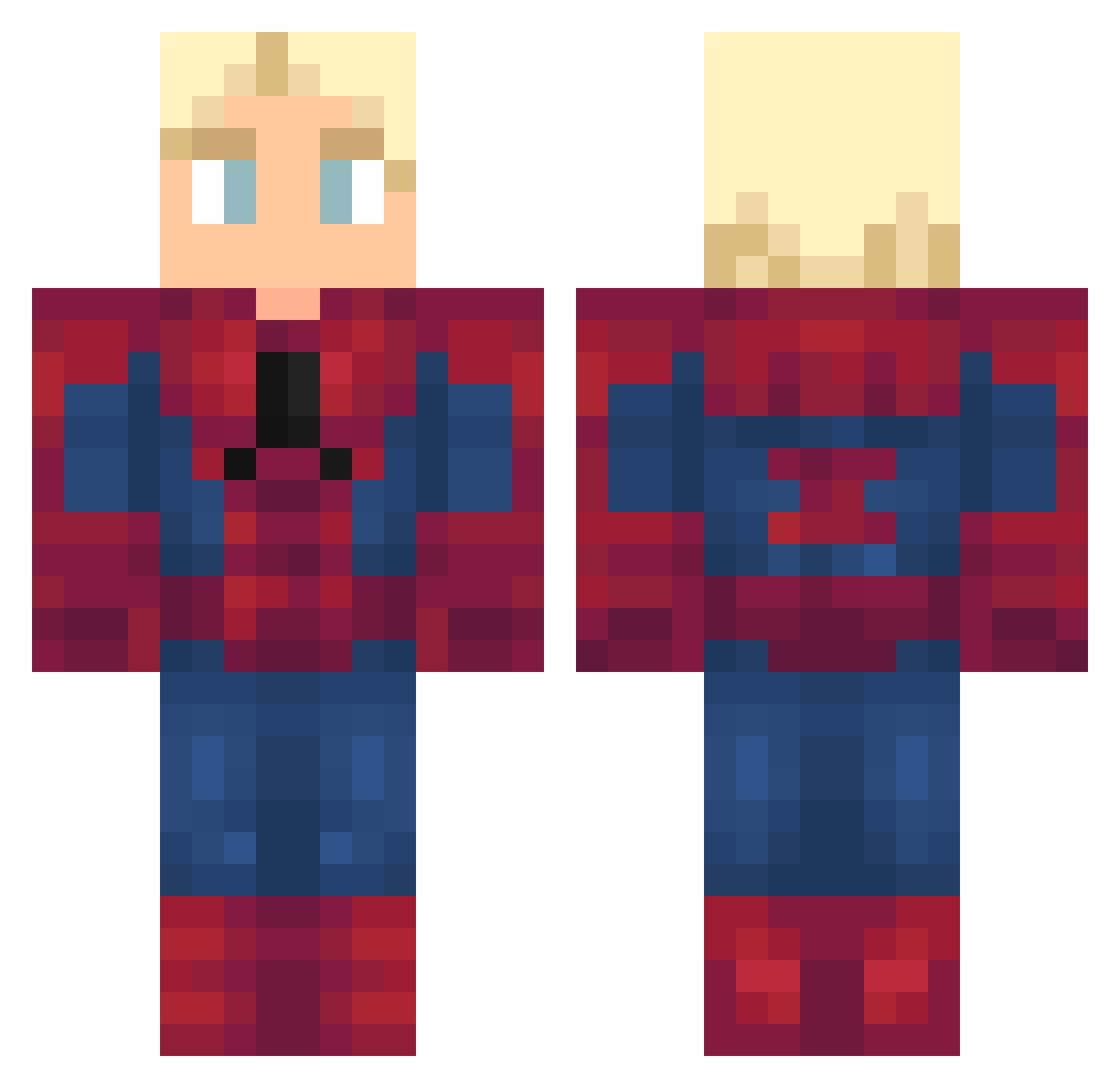 Revlol Minecraft skin, front and back view