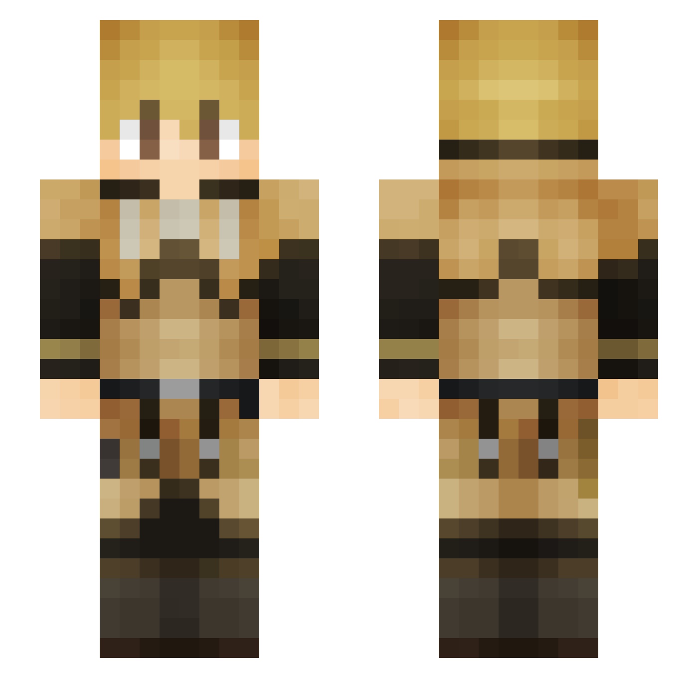 Sensei4444 Minecraft skin, front and back view