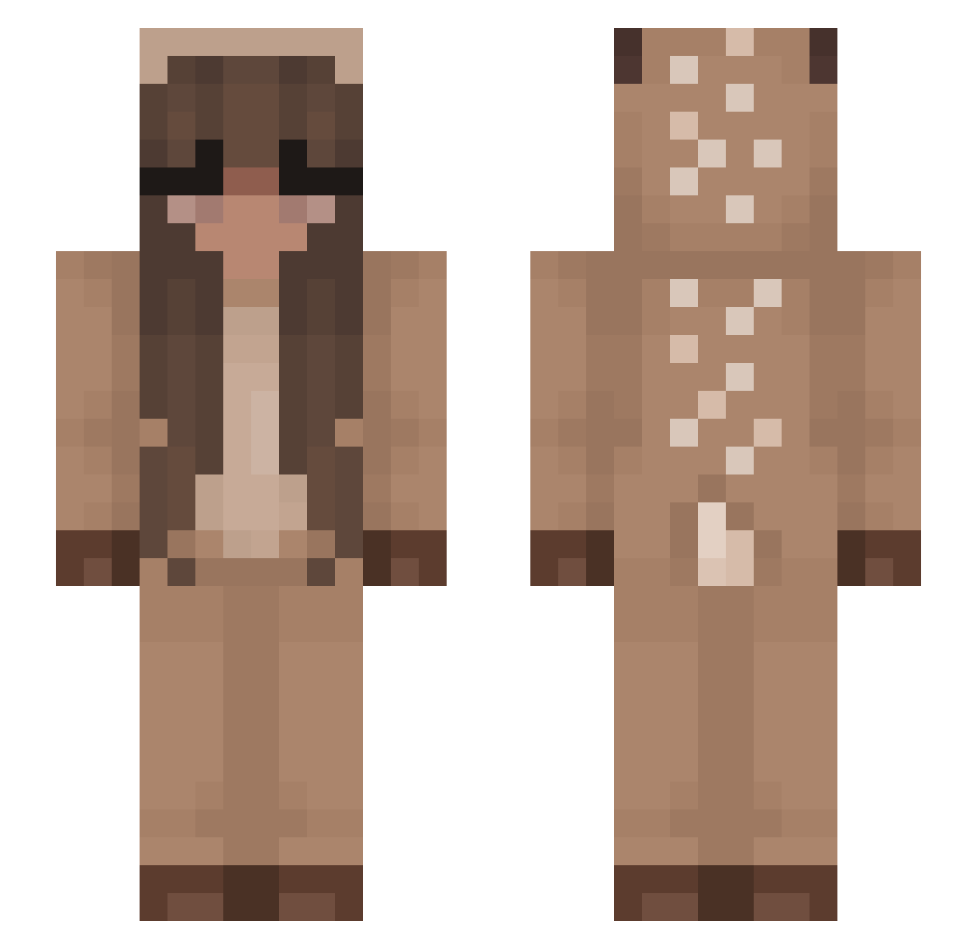 SarahSpeelt Minecraft skin, front and back view