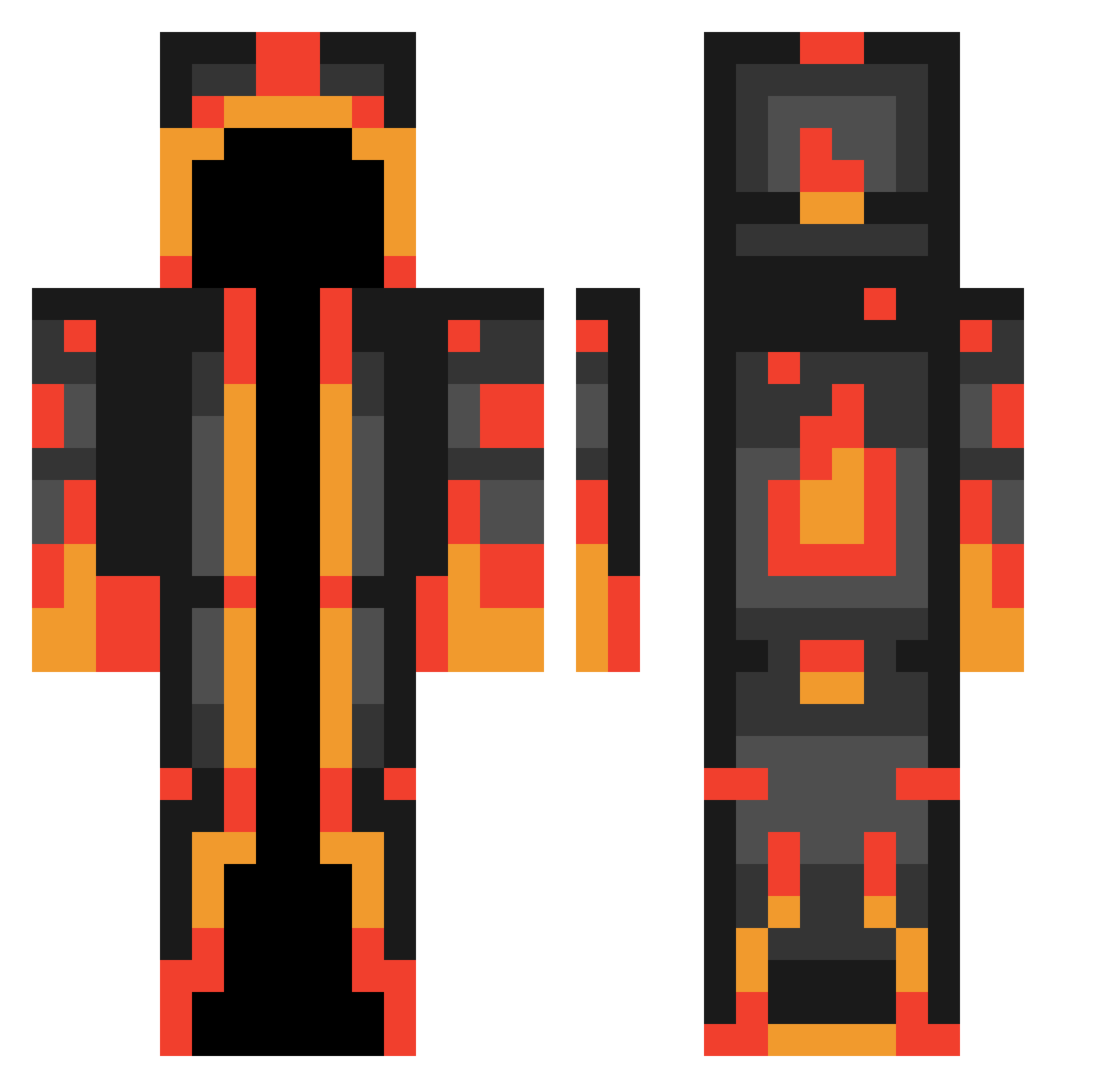 Gameplayer_058 Minecraft skin, front and back view