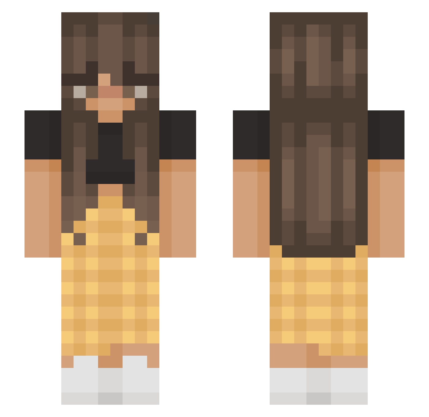 UrQueen Minecraft skin, front and back view